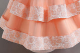 3-10T Kid Girl Long-sleeved Autumn Winter Banquet Performance Dresses