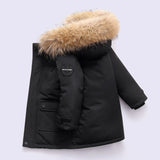 Boys' Cotton Clothes Children's Large Fur Collar Parker Children's Thickened Down Cotton Fur Collar Jacket
