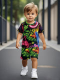 2026 New Sports Style Round Neck Short-sleeved Shorts Set Is Loose and Comfortable