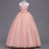 Kid  Girls Sleeveless Mesh Show Host Princess Dress