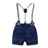 Summer Infant Baby Boy Short-sleeved Jersey Overalls 3 pcs Set