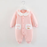 Baby Autumn Winter Cotton Three-layer Warm One-piece Thickened Rompers