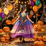 Children's Halloween Children's Dress Medium Older Children's Fluffy Gauze Skirt with Headband