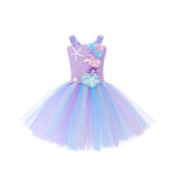 Kid Girl Flower Mermaid Princess Mesh Dresses