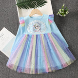 Kid Girl Frozen Princess Short Sleeve Dresses