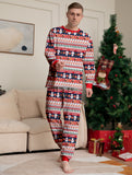 Family Matching Snowman Deer Printed Flower Loungewear Pajamas Set
