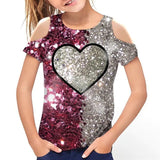 Kid Girl Fashion Off Shoulder T-shirt