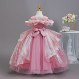 Kid Girls Luxury Niche Birthday Wedding Piano Performance Dresses
