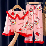 Kid Baby Girl Boy Long Sleeve Doll Cartoon Suit Pajamas