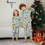 Family Matching Christmas Deer Snowman Snowflake Parent-child Printed Loungewear Pajamas