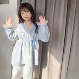 Girls Loungewear Princess Aisha Home Set Warm Thickened Flannel Princess Aisha Pajamas