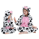 3-12Y Kid Boy Girl Flannel Cartoon Animal One-piece Pajamas