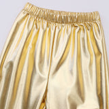 3-12Y Kid Mike Jackson Stripe Gold Stage Costume 4 Pcs Set
