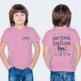 Kid Boy Girl USA Independence Day Printed Crew Neck Short Sleeve T-Shirt