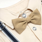 Baby Boy British Gentleman Long Sleeve Overalls 3 Pcs Set