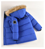 Boys' Cotton Clothes Children's Large Fur Collar Parker Children's Thickened Down Cotton Fur Collar Jacket