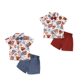 Kid Baby Boy Independence Day Summer Casual Short Sleeve 2 Pcs/ Set