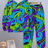 New Trendy Children's Fashion Casual Spider Hooded Sweatshirt Two-piece Set