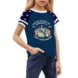 Kid Girl USA Independence Day 250th Anniversary Trend Loose Casual T-Shirt Tops