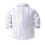 1-6Y Kid Baby Boys Striped Suit Autumn British 4 Pcs Set