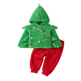 6M-8T Kid Baby Boy Girl Christmas Tree Costume 2 Pcs Set