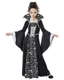 Halloween Children's Costume Witch Uniform Medieval Vintage Lace-Up Collar Flared Sleeve Long Dress