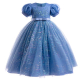 3-12T Kid Girls Host Piano Performance Sequined Mesh Fluffy Princess Dresses