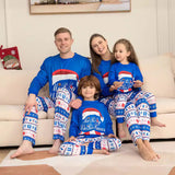 Family Matching Striped Letter Christmas Parent-child Loungewear Pajamas