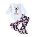 Baby Girl Halloween Letter Long Sleeves Printed 3 Pcs Sets