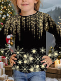 2-12T Kid Girl Cute Casual Fashion Christmas Print Long Sleeve T-shirt