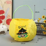 Embroidered Halloween Portable 3D Candy Pumpkin Lantern Bag Basket