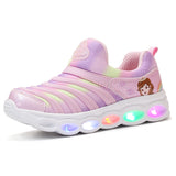 Kid Boys  Spring Autumn LED Luminous Mesh Sneakers Light Up Shoes