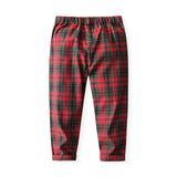 1-5Y Kid Baby Boys Red Plaid Christmas Suit Multi-piece Set