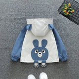 Children's Coat Color Matching Cartoon Jacket Top Boys Weaving Children's Clothing