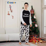 Family Matching Christmas Home Pajama Contrast Polar Bear Letter 3D Pajamas