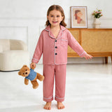 6M-4T Baby Girl Boy Long-sleeved Simulated Silk Loungewear Satin Ice Silk Pajamas