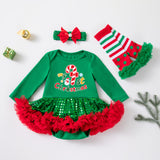 0-18M Christmas Baby Girl Long Sleeve Sequin Dresses