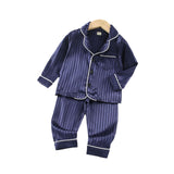 6M-4T Baby Girl Boy Long-sleeved Simulated Silk Loungewear Satin Ice Silk Pajamas