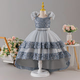 Kid Girls Dress Long Trailing Party Wedding Flower Dress