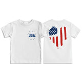 Kid Boy Girl USA Independence Day Printed Crew Neck Short Sleeve T-Shirt