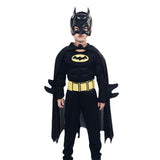 Halloween Vampire Black Bat Muscle Costume Kids Masquerade