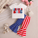 Baby Girls  Independence Day Embroidered Bell 2 Pcs Set