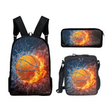 Kid School Satchel Street Tide Basketball Football Three-piece Set Schoolbag