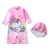 Kid Baby Girl Surfing Suits Long Sleeved Sun Protection Swimsuits