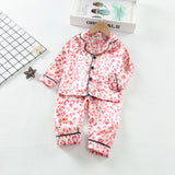 6M-4T Baby Girl Boy Long-sleeved Imitation Silk Pajamas