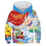 1-12T Kid Baby Girl Mermaid 3D Digital Printing Hoodie