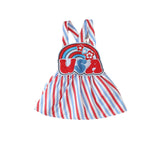 Baby Girls Independence Day USA Rainbow Patch Flying Sleeve 2 Pcs Set