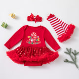 0-18M Christmas Baby Girl Long Sleeve Sequin Dresses