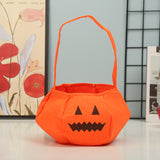 Embroidered Halloween Portable 3D Candy Pumpkin Lantern Bag Basket