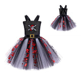 1-6T Halloween Kids Baby Girl  Pirate Mesh Cosplay Dresses